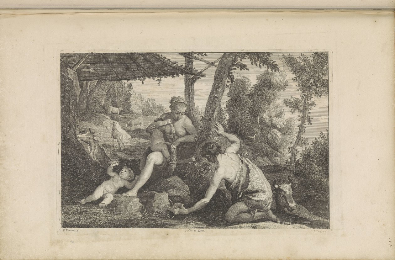 Adam en Eva na de verdrijving uit het paradijs door Jan van Troyen