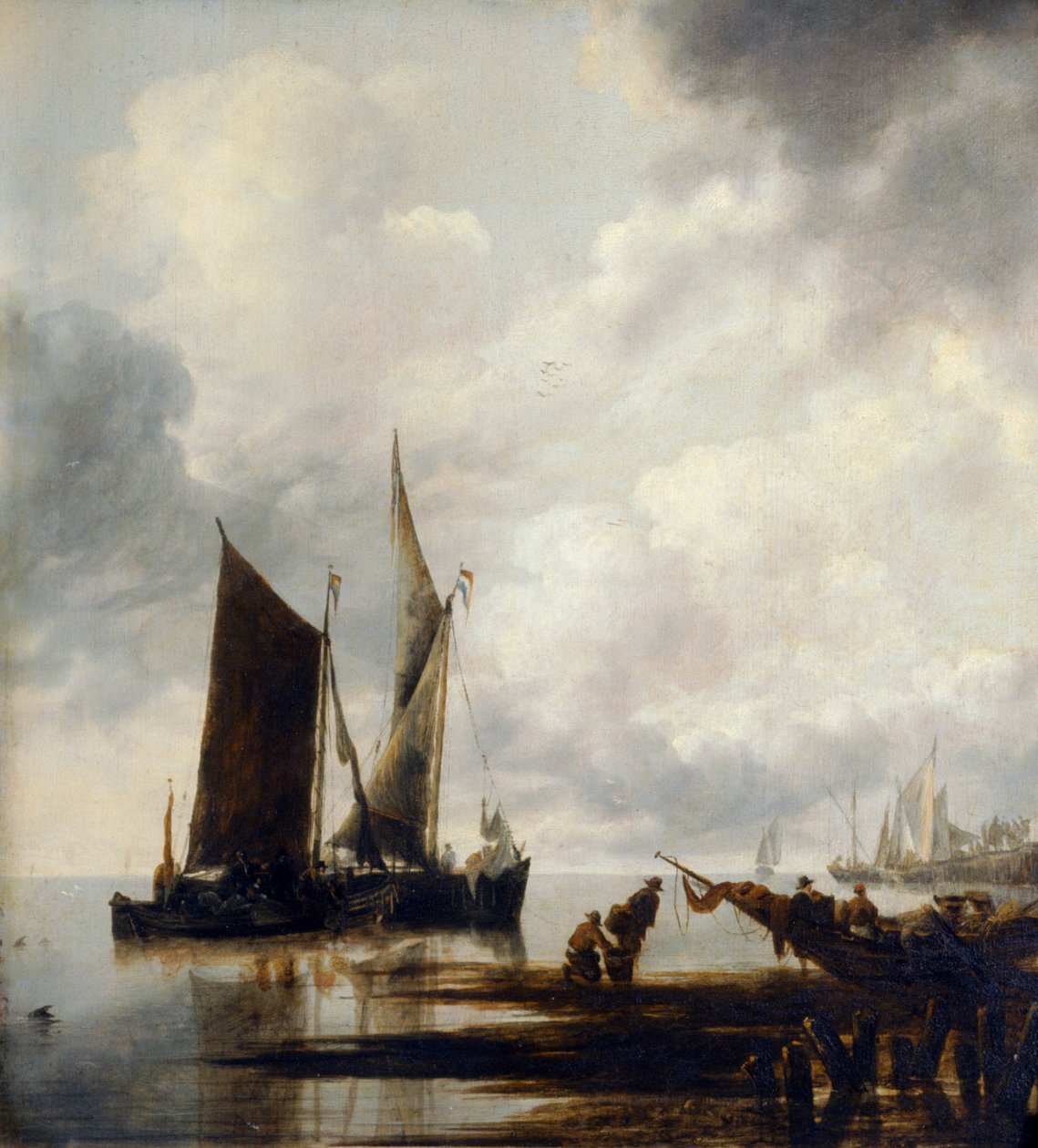 Zeegezicht door Jan van de Capelle or Cappelle