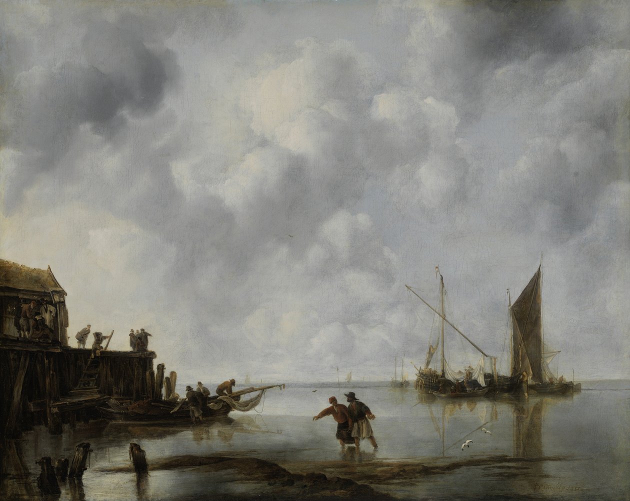 Vissersboten in een kalmte, 1651 door Jan van de Cappelle