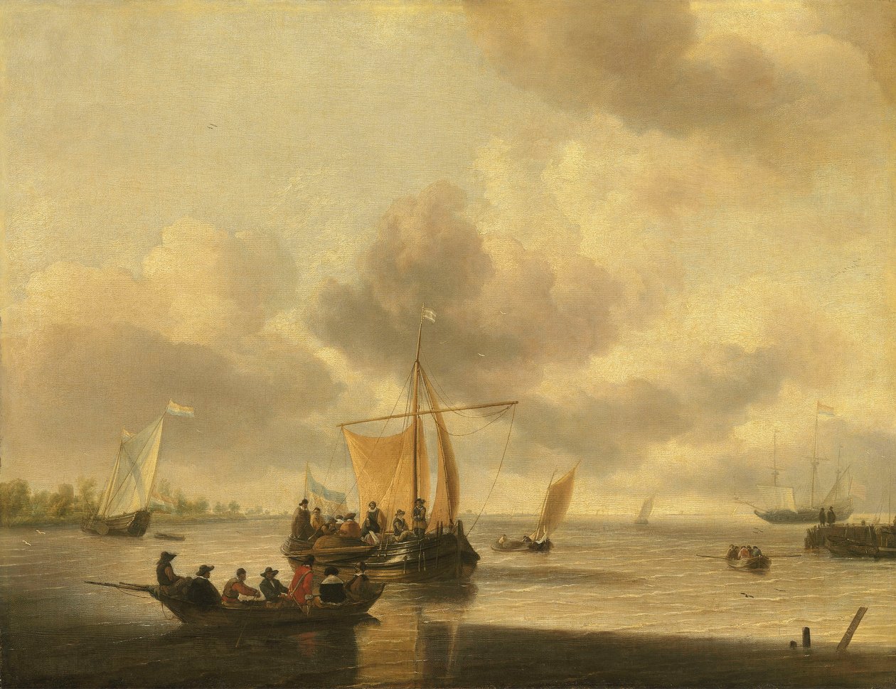 De monding van een estuarium (de Brill) door Jan van de Cappelle