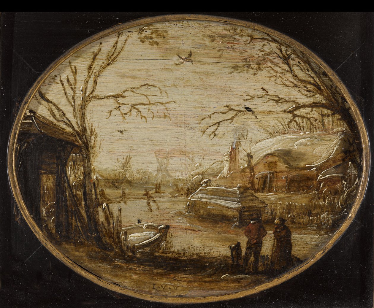 Winterlandschap door Jan van de Velde (II) (attributed to)