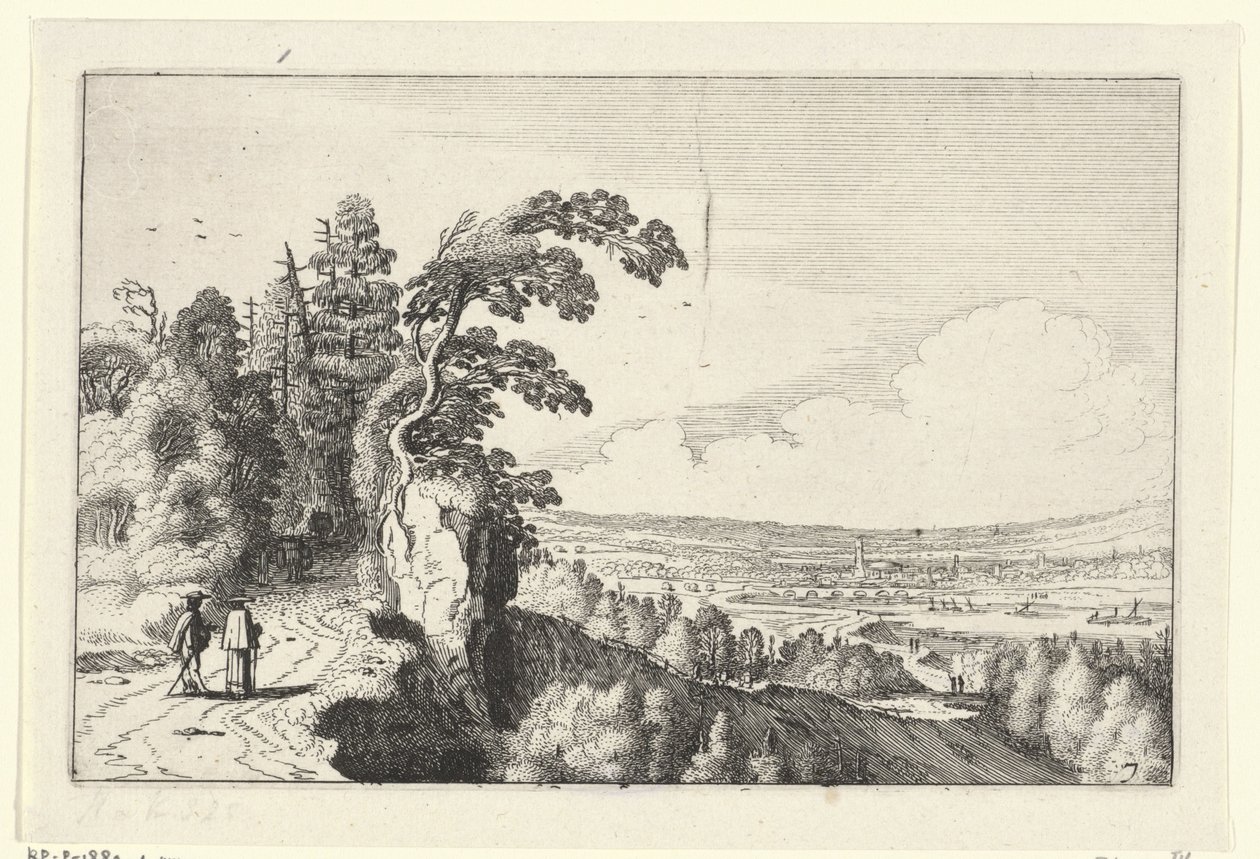 Gezicht op een dal (Landschappen, Amenissimae aliquot requculae) door Jan van de Velde (II)