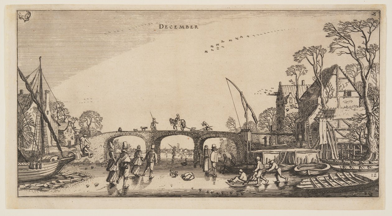 December, uit De twaalf maanden van het jaar door Jan van de Velde II
