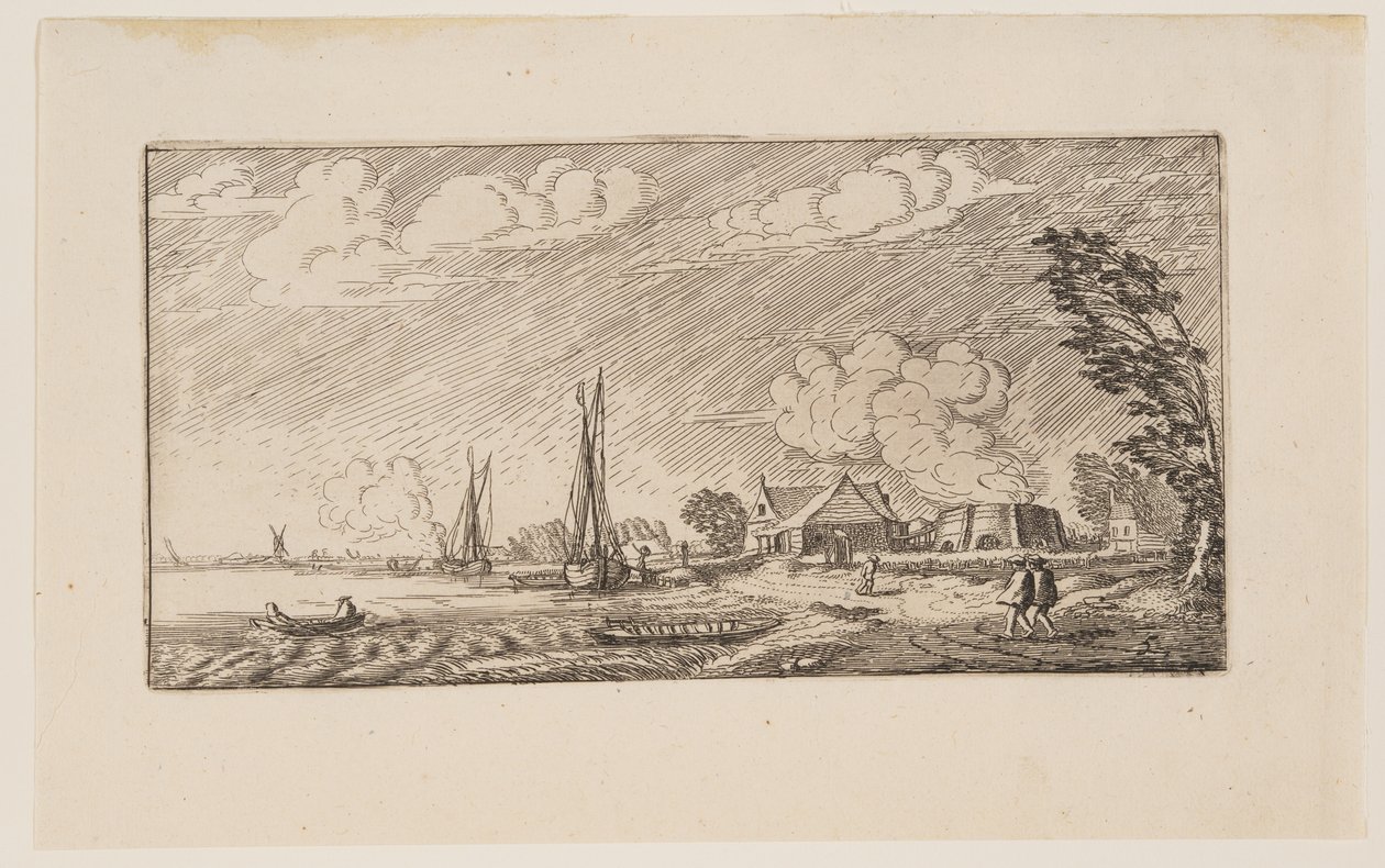 Kalk-Kiln in stormachtig weer, uit Zes landschappen door Jan van de Velde II