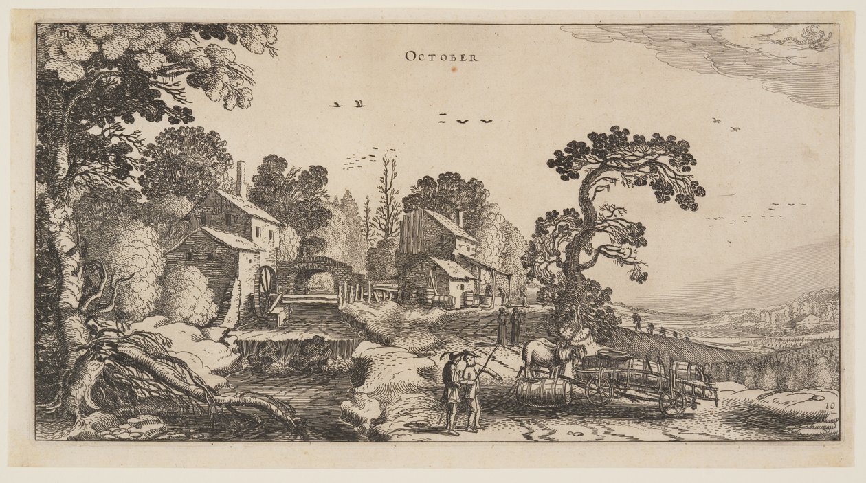 Oktober, uit De twaalf maanden van het jaar door Jan van de Velde II