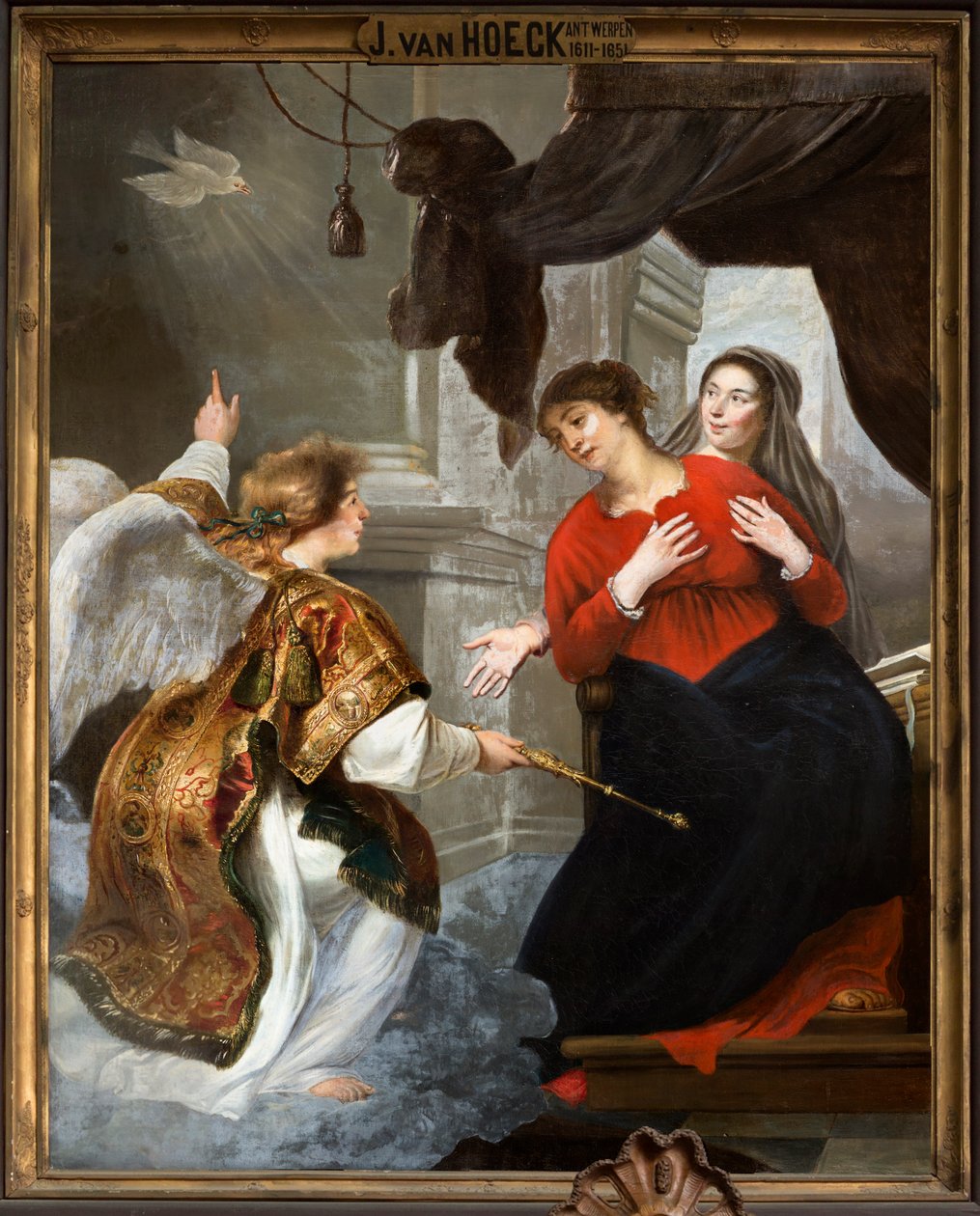 Parochiekerk (Parochiekerk Onze-Lieve-Vrouw). Interieur. Schilderij. door Jan van den Hoecke