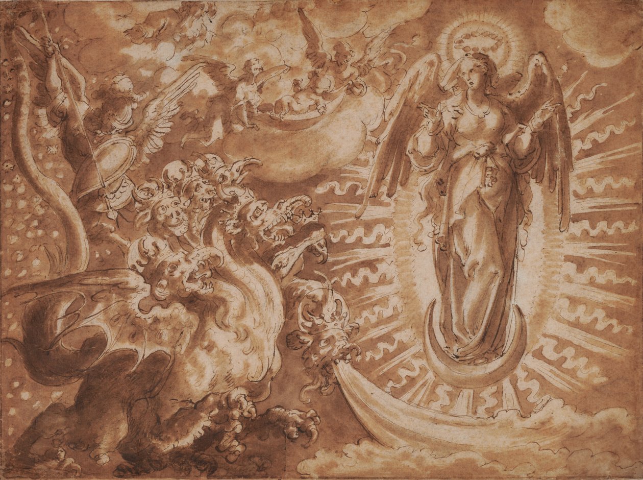 De Vrouw Bekleed met de Zon door Jan van der Straet