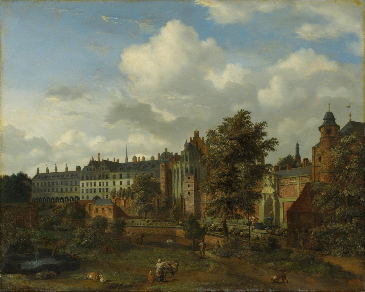 Het oude paleis in Brussel door Jan van der Heyden
