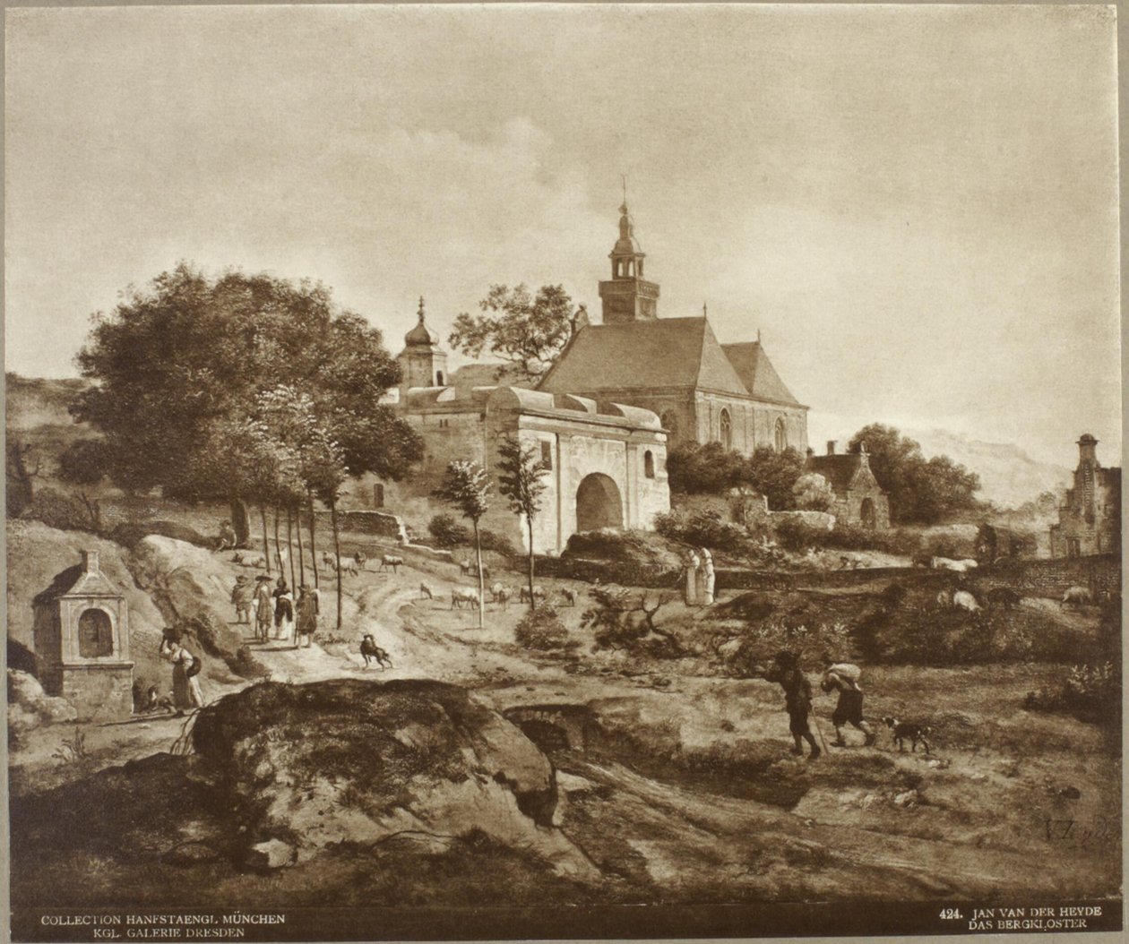 Dutch: Klooster met landerijen in een berglandschap Monastery in a Landscape door Jan van der Heyden