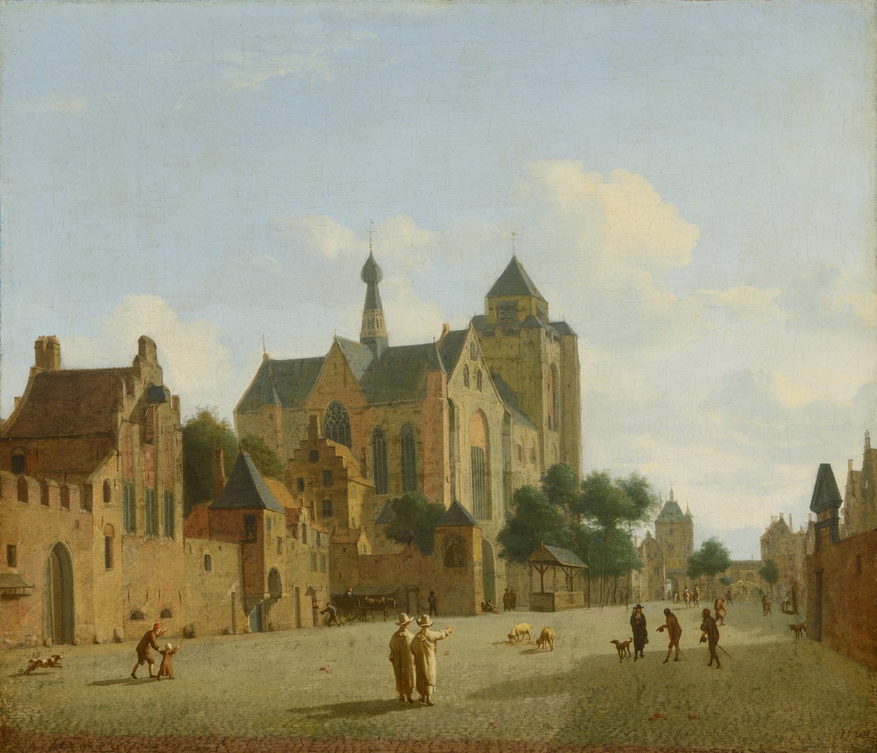 De kerk in Veere door Jan van der Heyden
