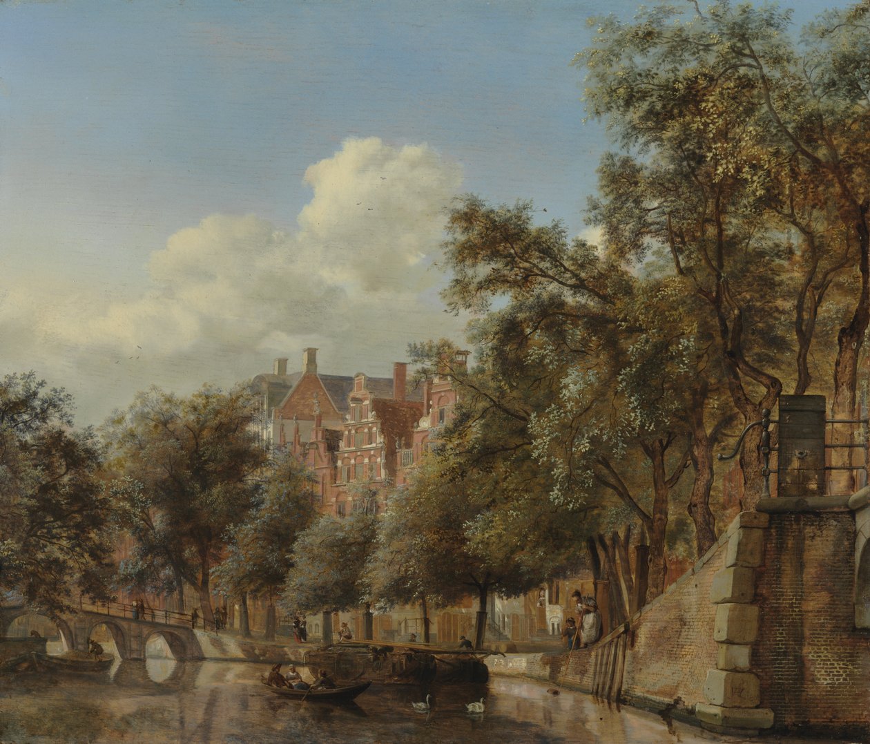 De Herengracht, Amsterdam, gezien vanaf de Leliegracht door Jan van der Heyden