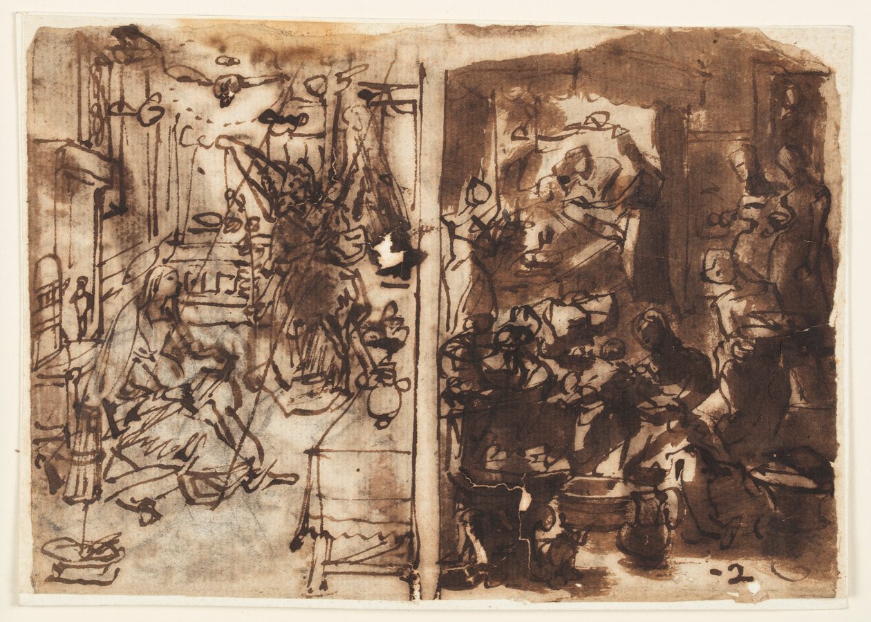 Aankondiging (links); Geboorte van de Maagd (rechts) door Jan van der Straet, called Stradanus