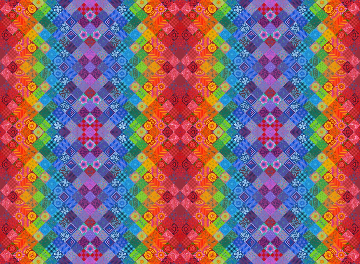 Geschilderd patchwork, 2013 door Jane Tattersfield