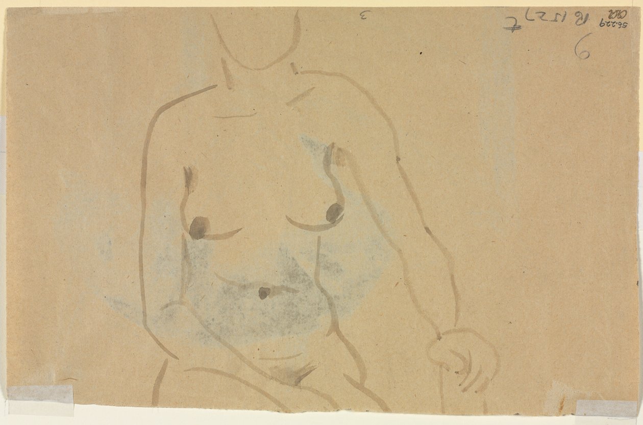 Torso van een naakte vrouw (verso) door Jane Poupelet