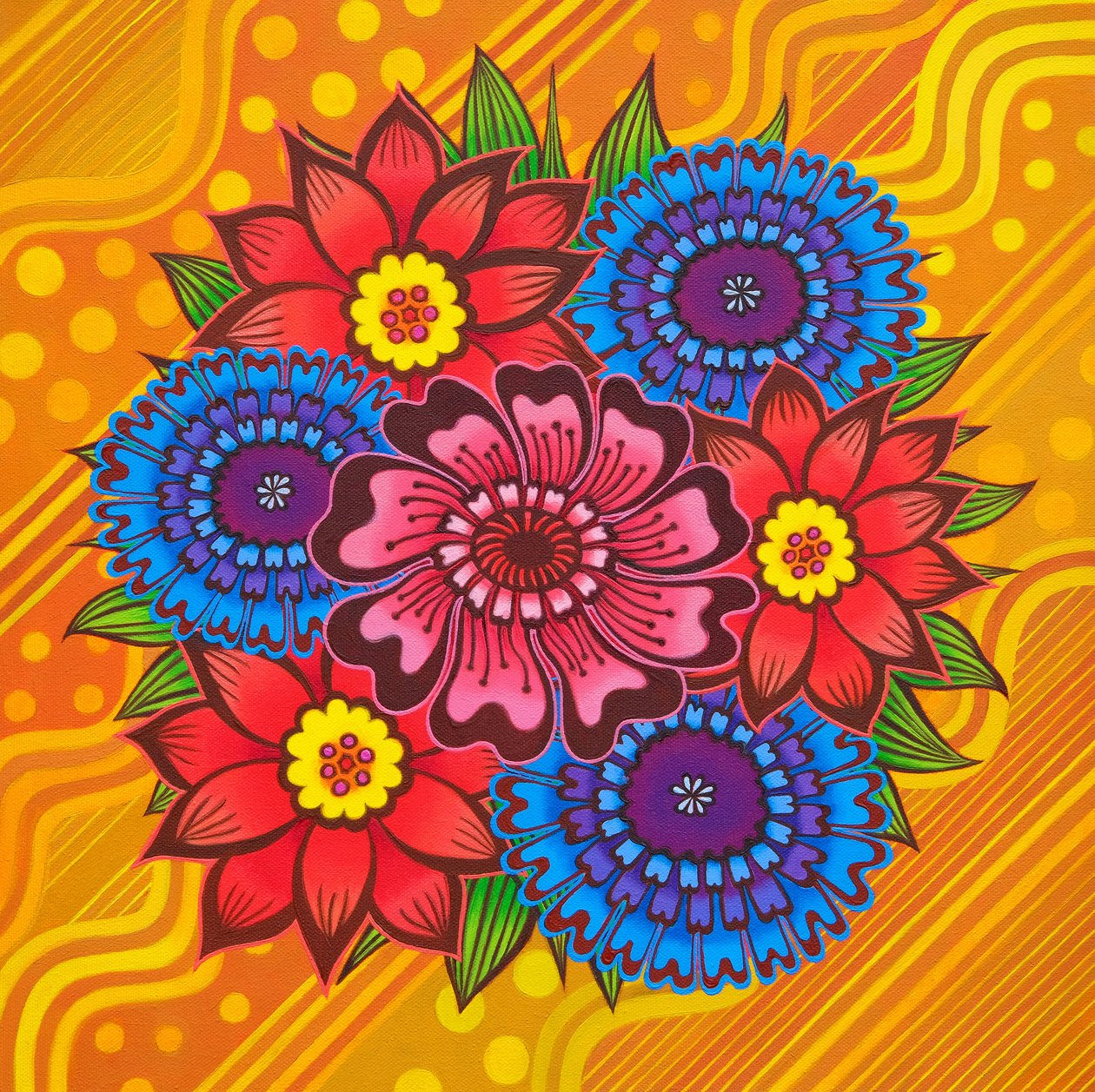 Bloemen op Geel door Jane Tattersfield