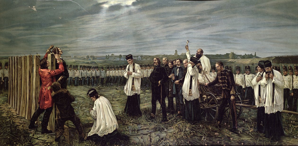Executie van Hongaarse Officieren door de Oostenrijkers in Arad, Hongarije op 6 oktober 1849, 1893 door Janos Thorma
