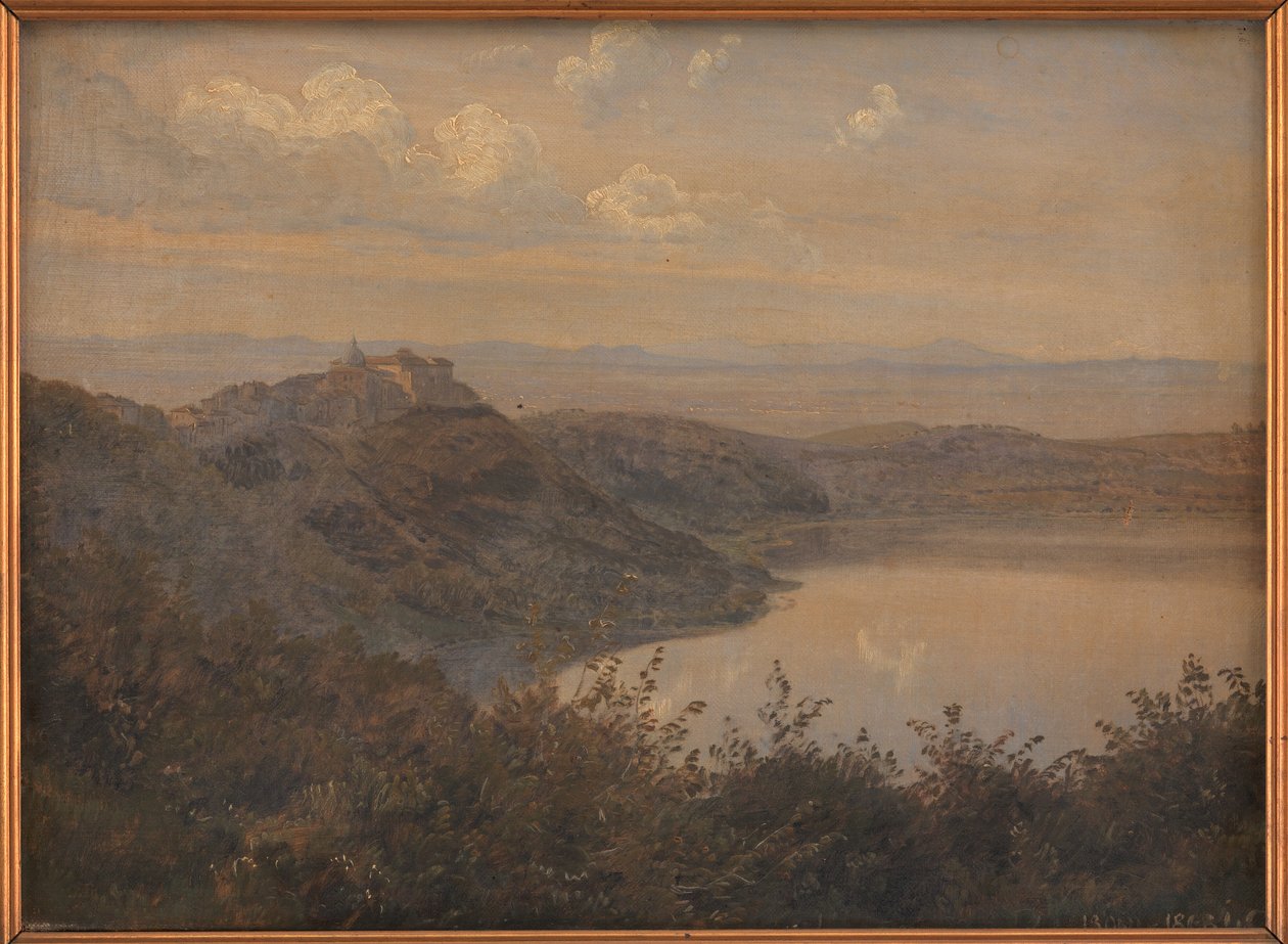 Uitzicht op Castel Gandolfo, Italië door Janus La Cour