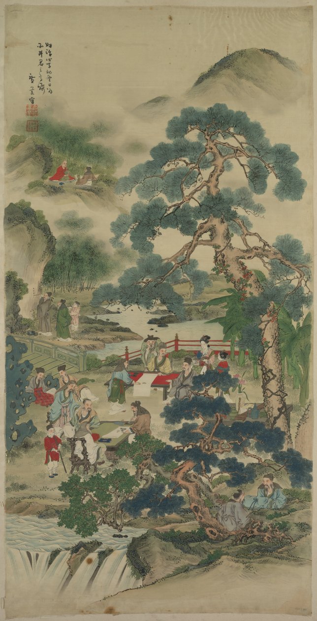 Chinese Wijzen in een Tuin door Japan, Meiji period