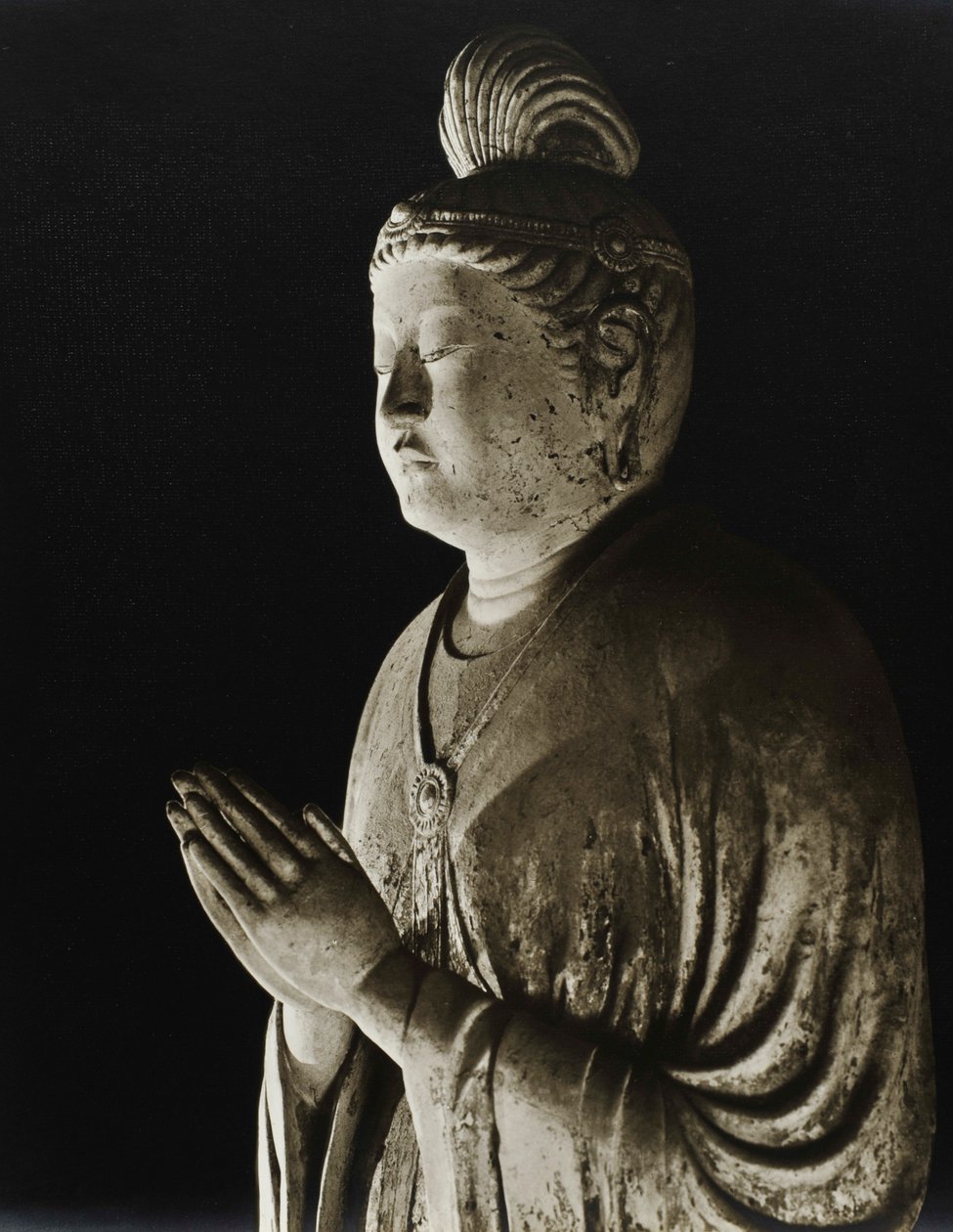 Geschilderd kleibeeld van Gakko Bosatsu uit de 8e eeuw, Nara-periode, 1950