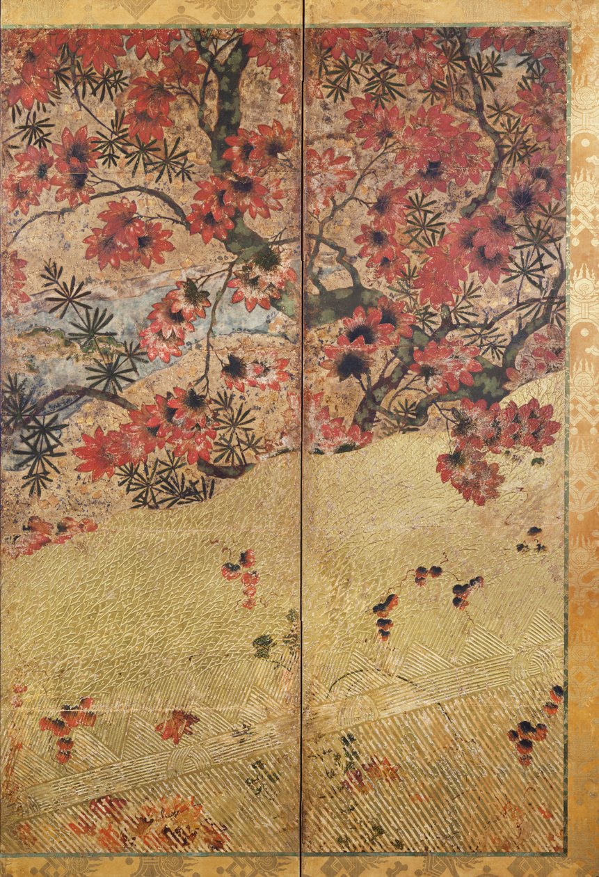 Planten van de herfst, ca. 1550 door Japanese School