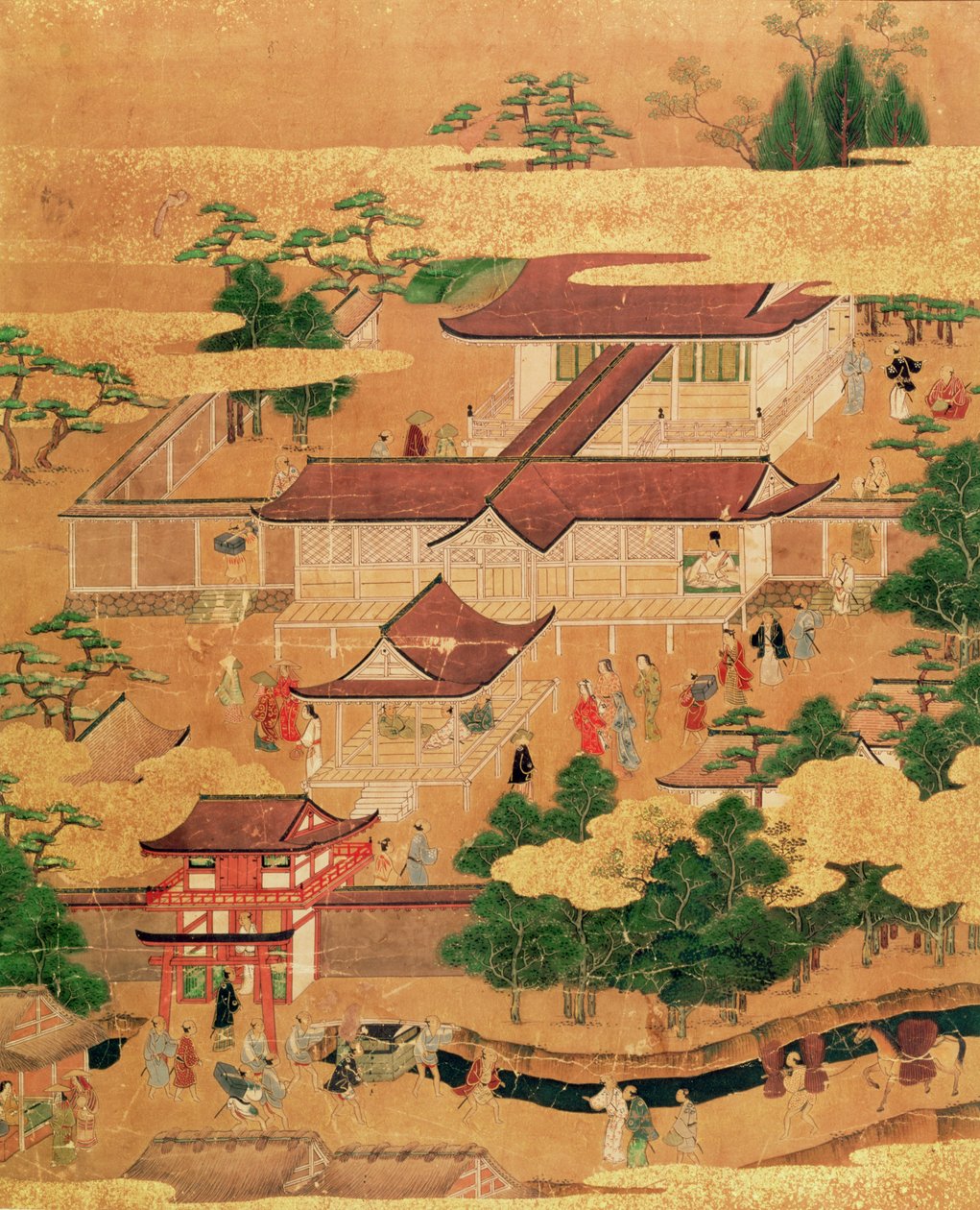 Het leven en de tijdsbestedingen van het Japanse hof, Tosa School, Edo-periode, c.1800 door Japanese School