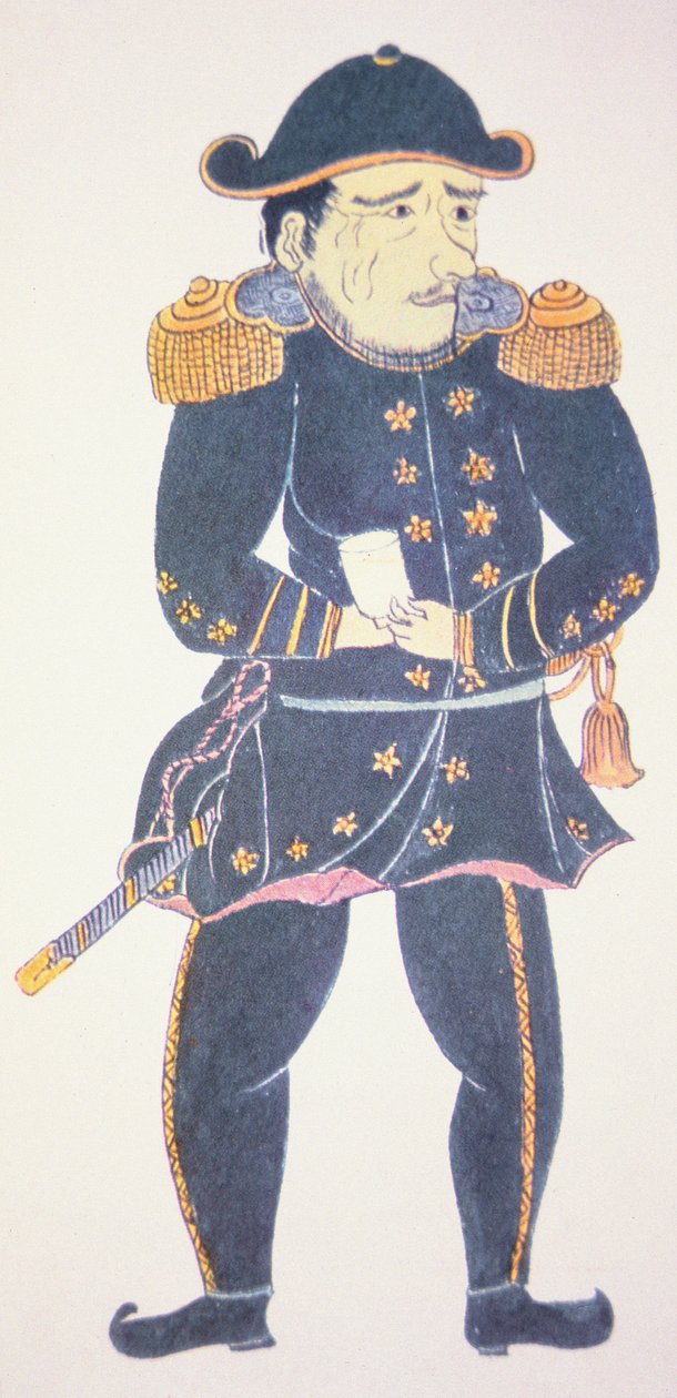 Commodore Perry in Japan - een indruk door een Japanse kunstenaar door Japanese School