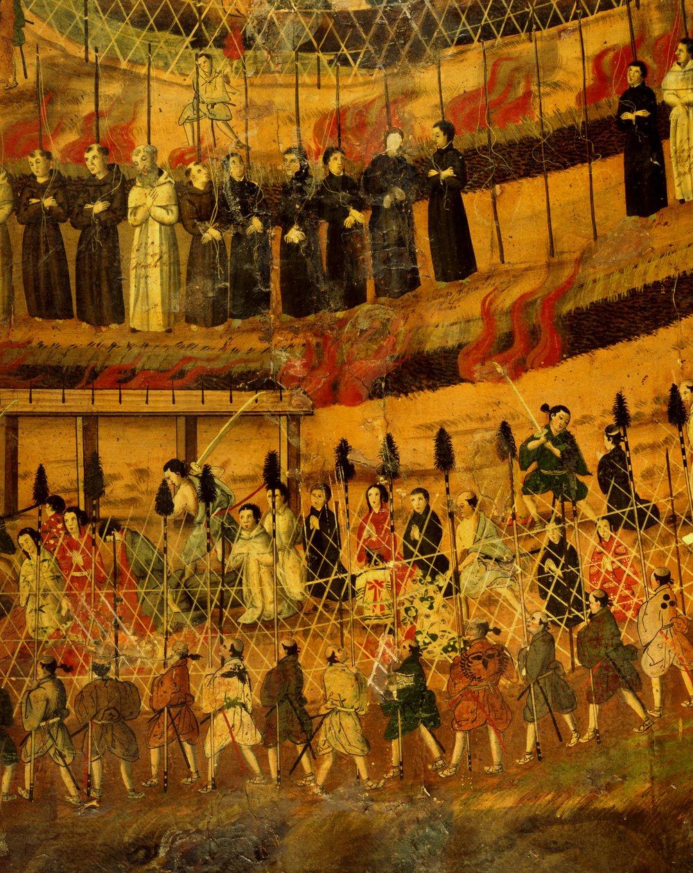 (detail) Het martelaarschap van de Jezuïeten in Japan in 1622 door Japanese School