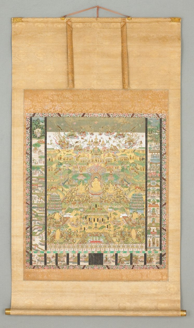 Illustratie van de Contemplatie Soetra
(Taima Mandara) door Japanese School