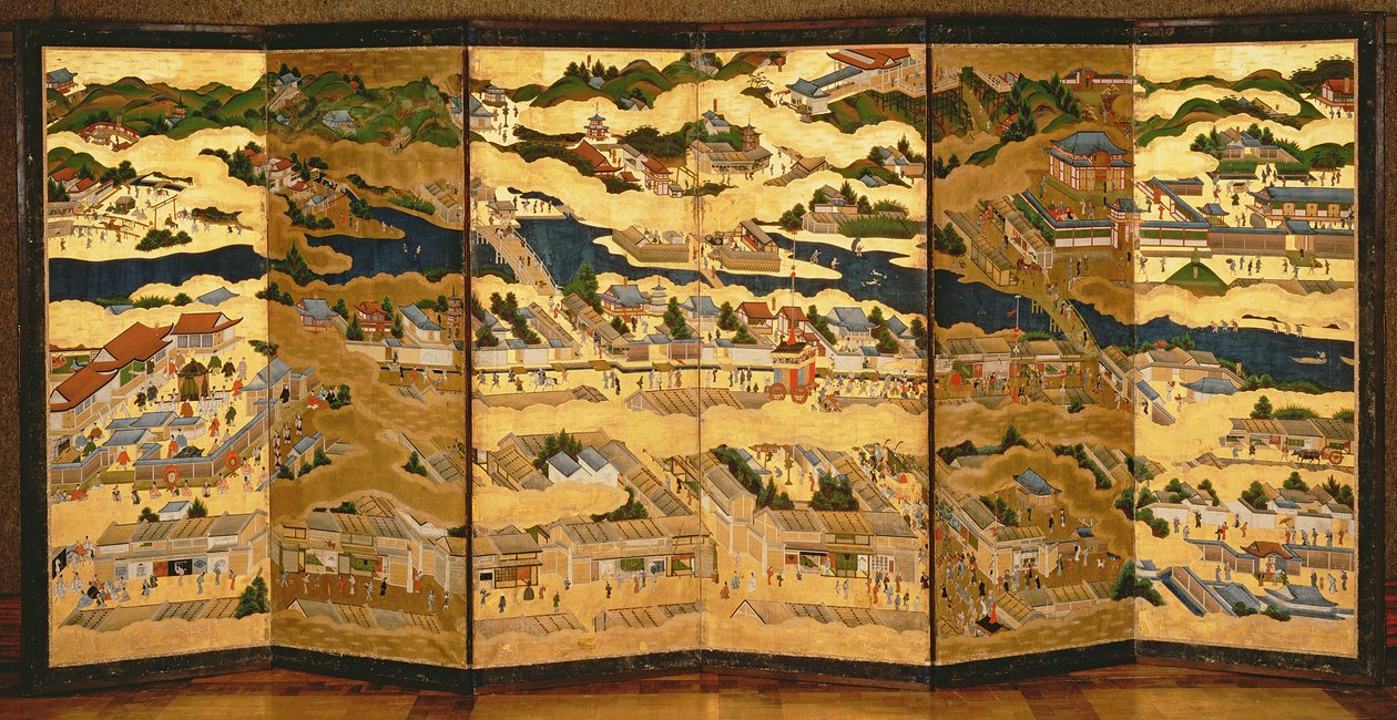 In en rond de omgeving van Kyoto, Edo-periode door Japanese School