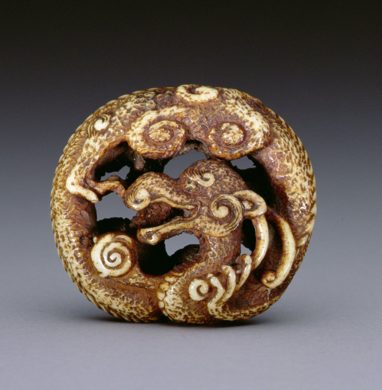 Netsuke die een waterdraak uitbeeldt, ca. 1870-80 door Japanese School