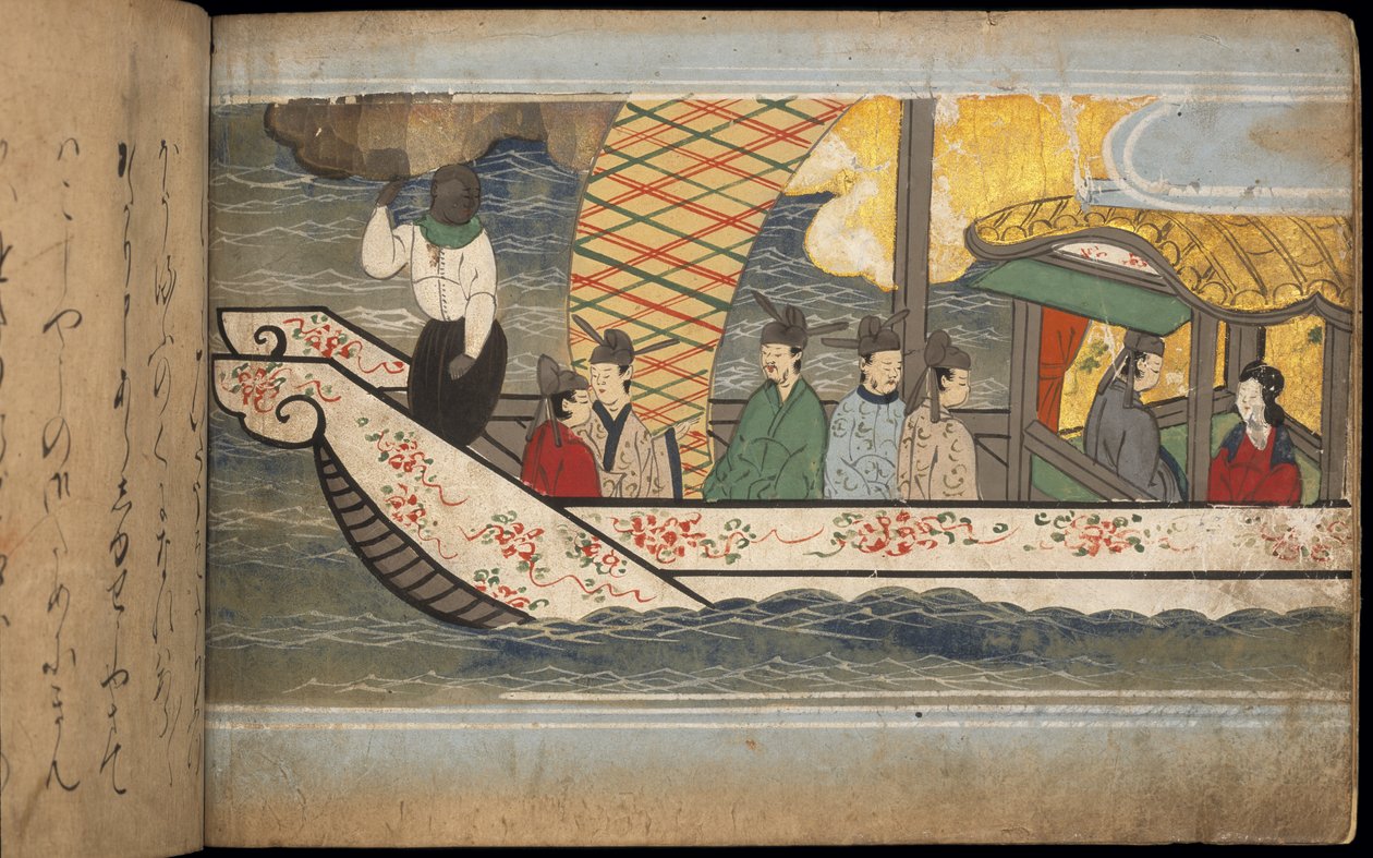 Passagiers op een Chinese boot, illustratie uit de 