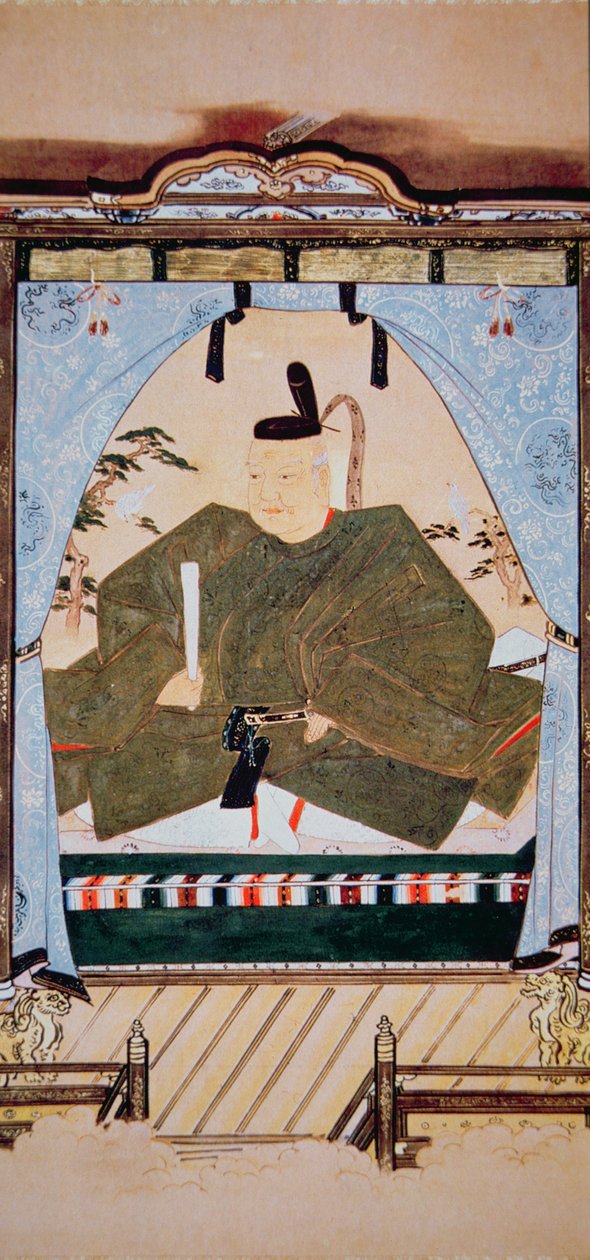 Portret van Shogun Tokugawa Ieyasu in hofkleding door Japanese School