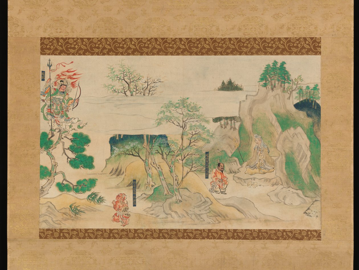 Scène uit De Geïllustreerde Legenden van Jin’ji Tempel door Japanese School