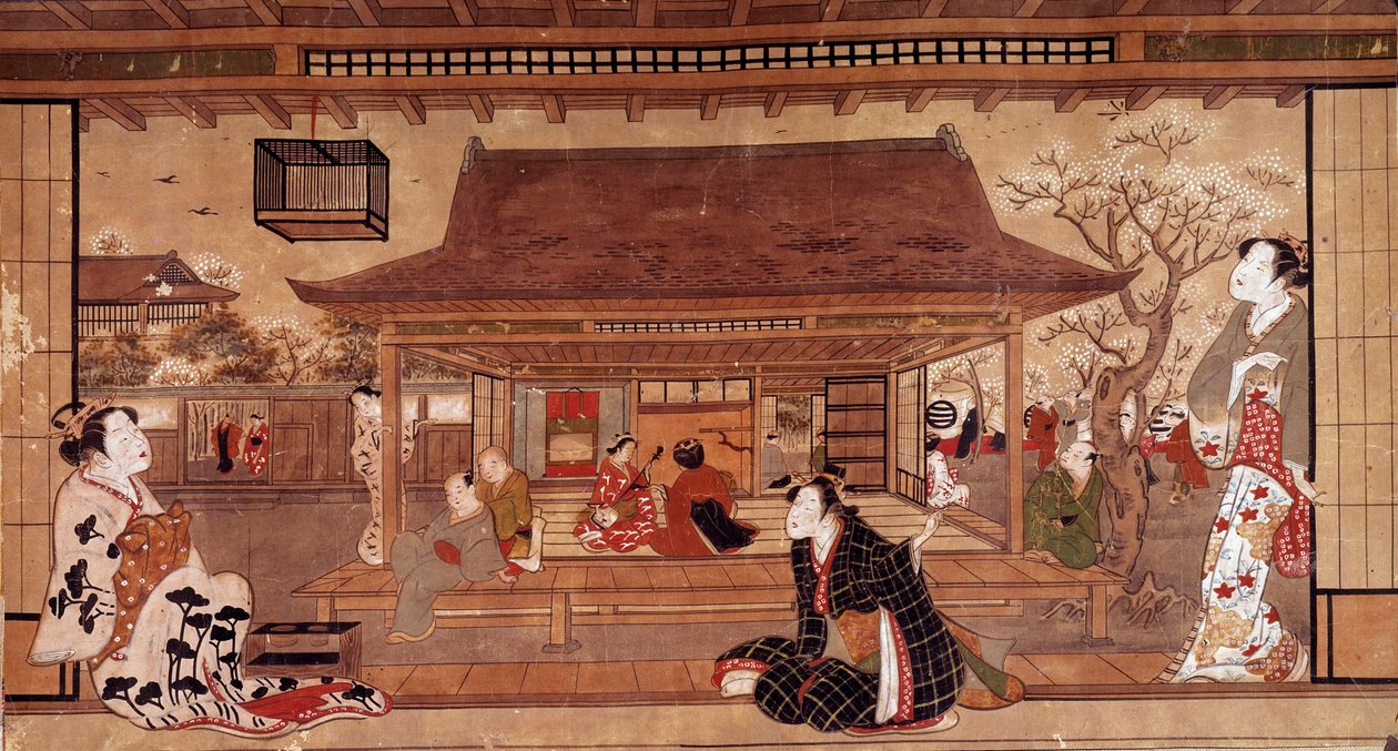 Zicht op het Maromasa-paleis door Japanese School