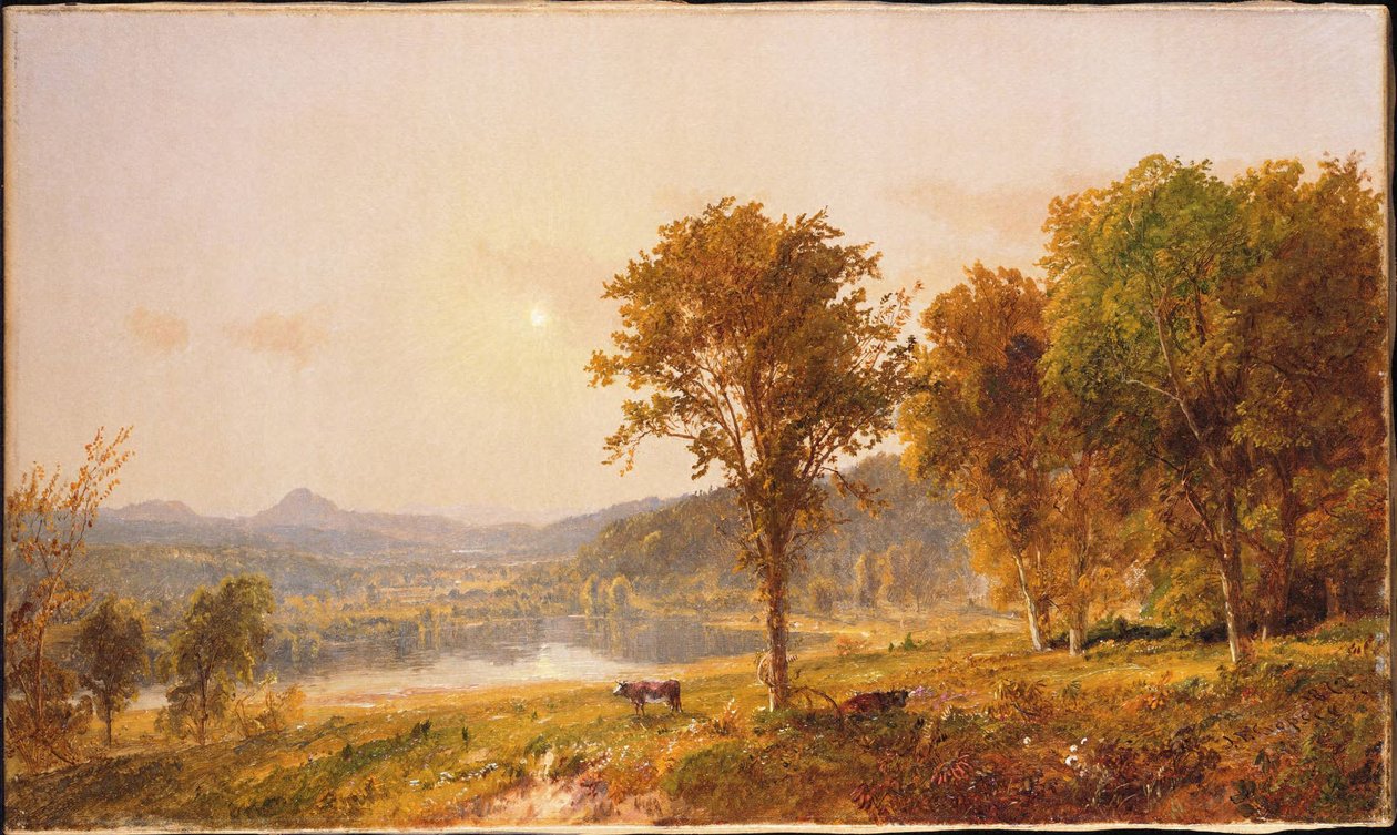 De Brimstone- en Sugar Loaf-bergen vanuit Warwick door Jasper Francis Cropsey