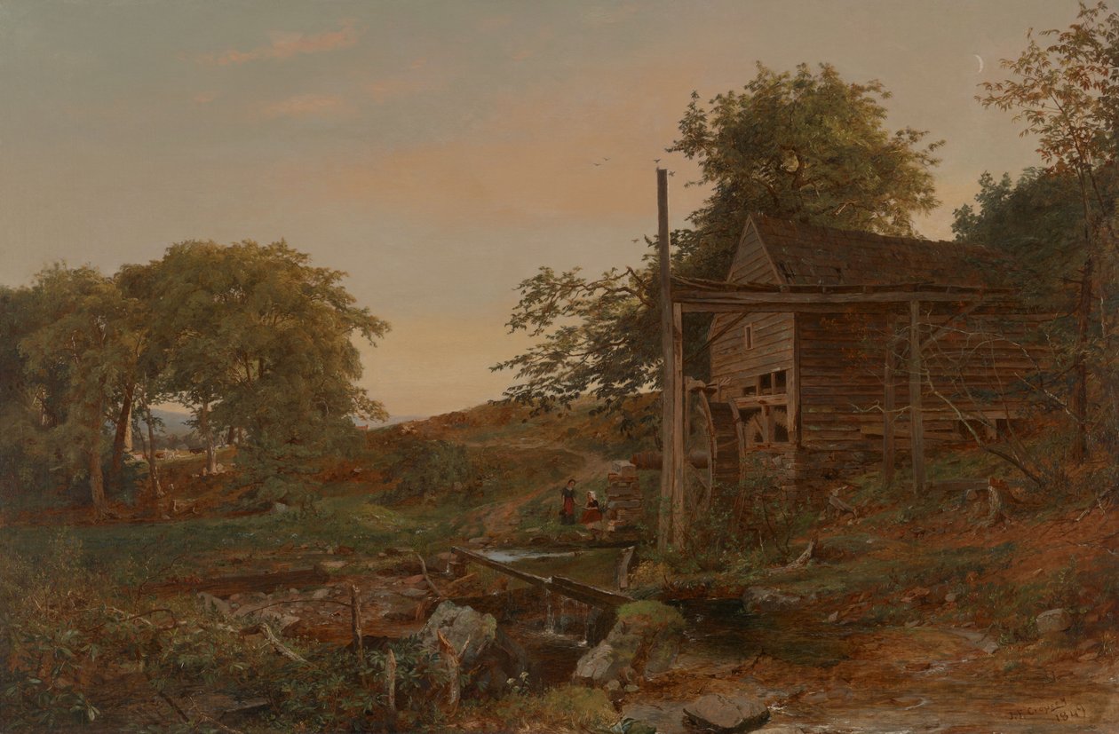 De watermolen door Jasper Francis Cropsey