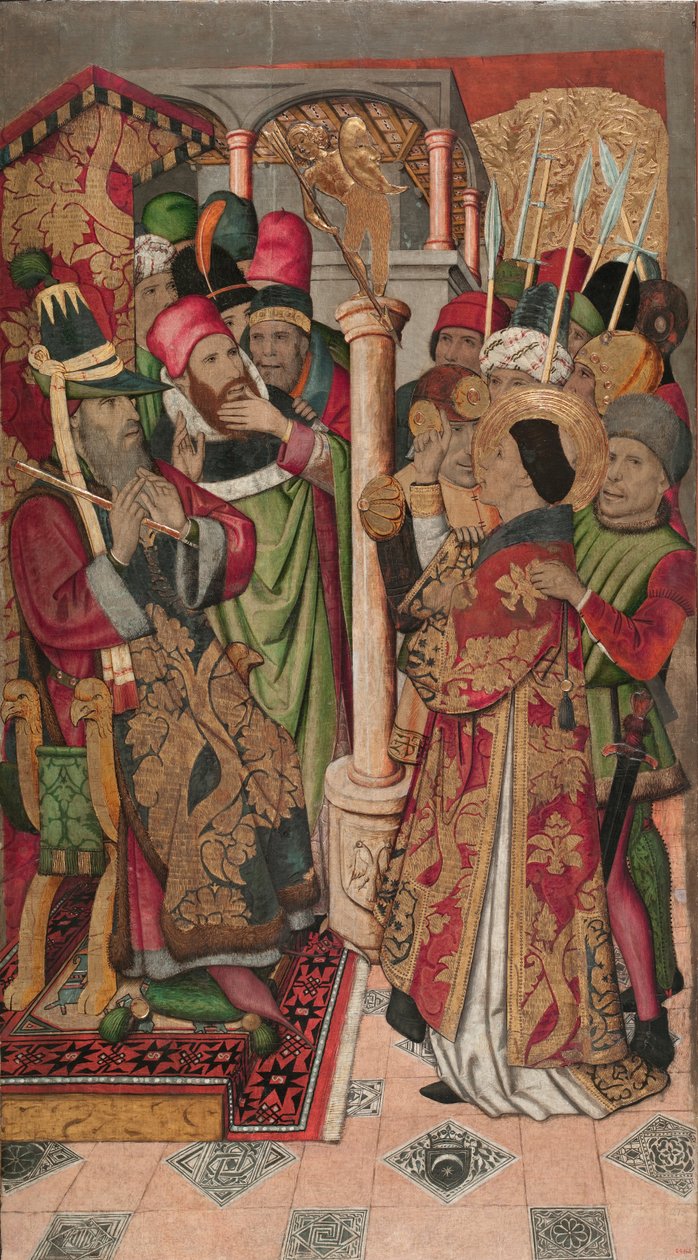 Sint Vincentius voor Dacianus door Jaume Huguet