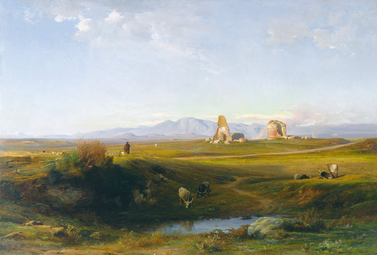 Een Uitzicht op het Romeinse Platteland door Jean Achille Benouville