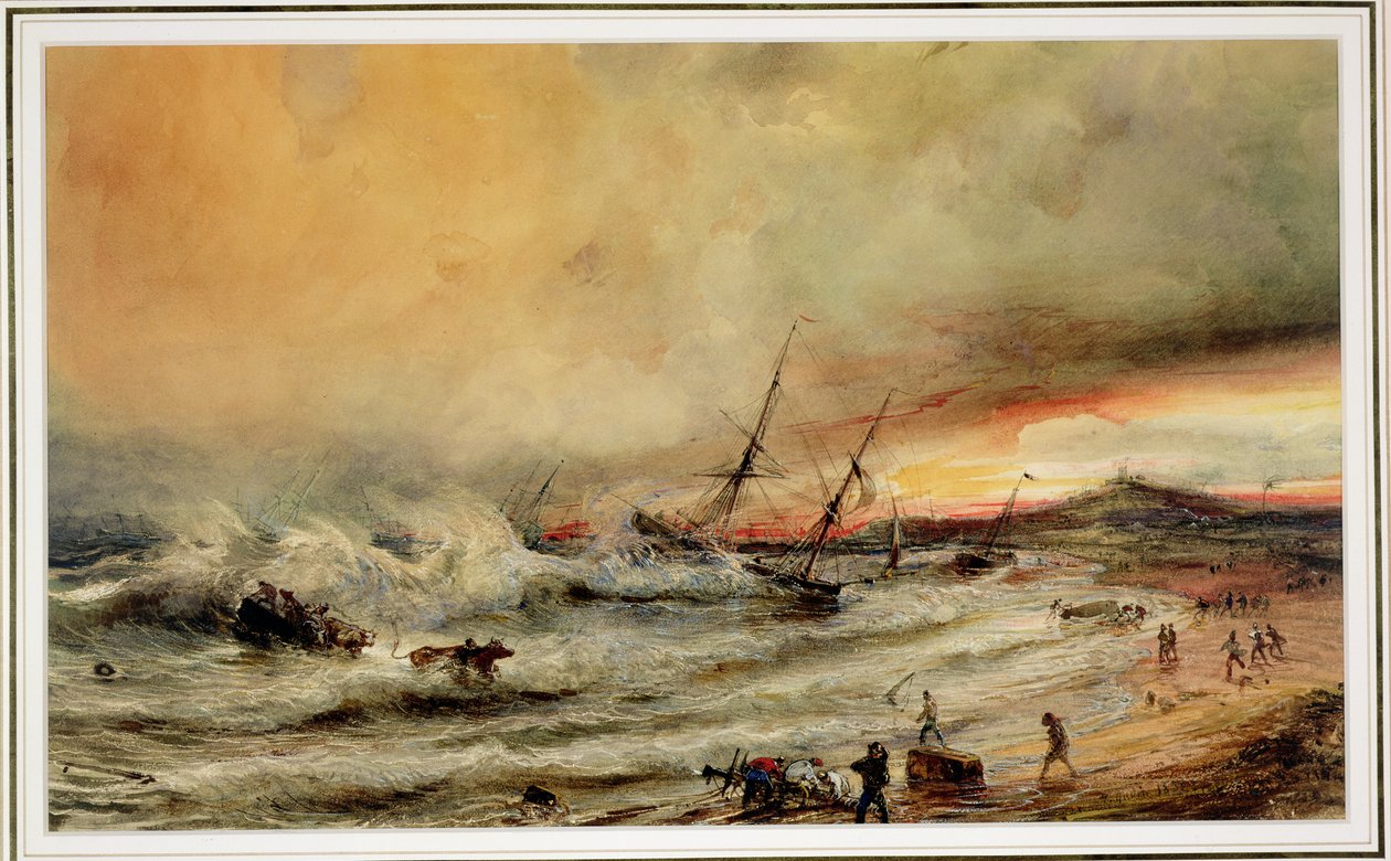 Het Schipbreuk, 1832 door Jean Antoine Theodore Gudin