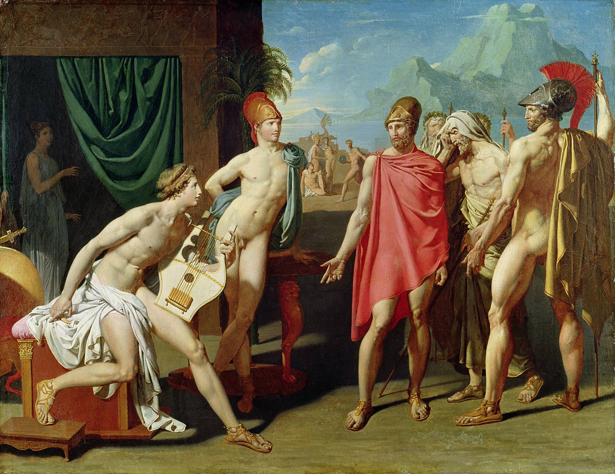 Gezanten gestuurd door Agamemnon om Achilles aan te sporen te vechten, 1801 door Jean Auguste Dominique Ingres