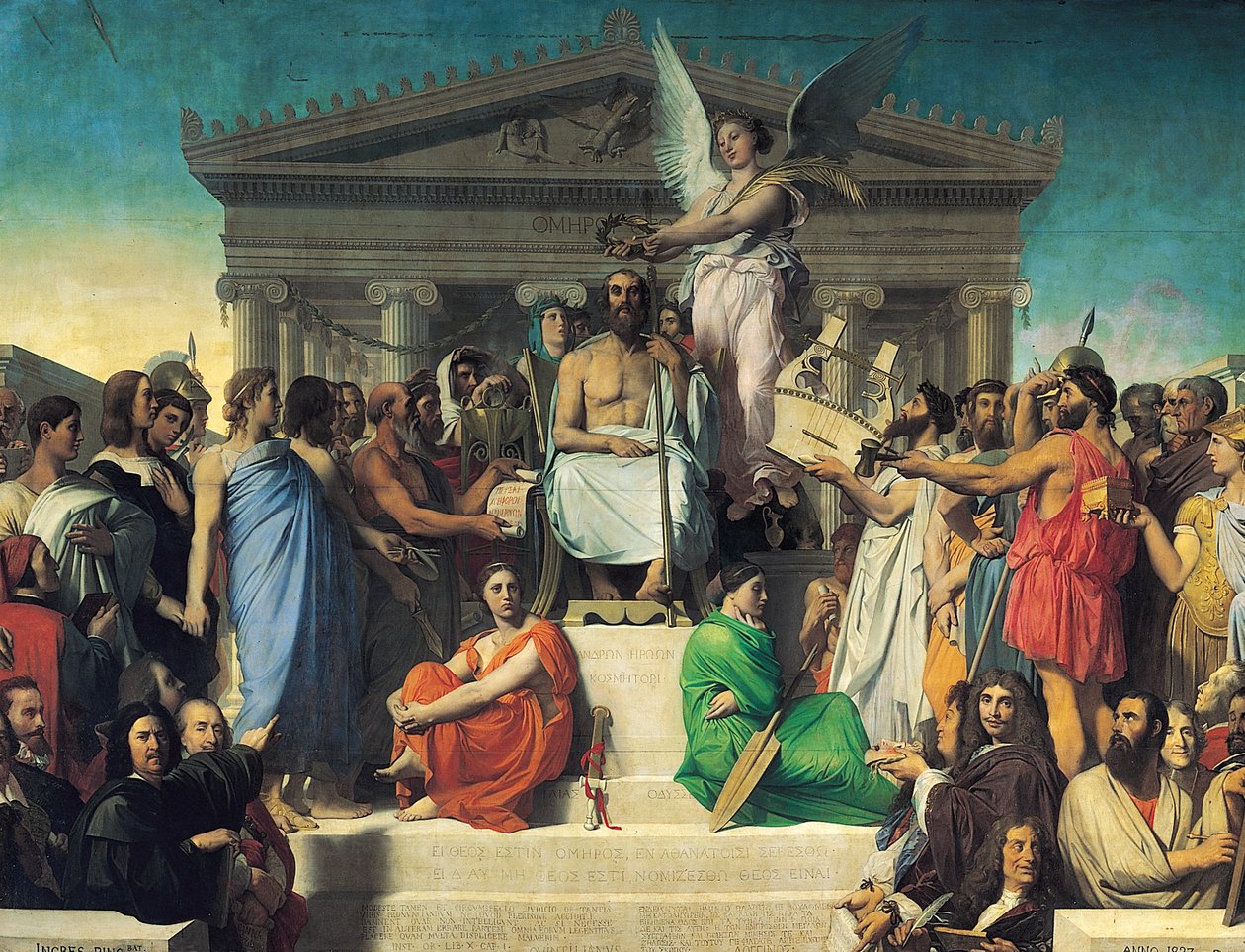 Apotheose van Homerus door Jean Auguste Dominique Ingres