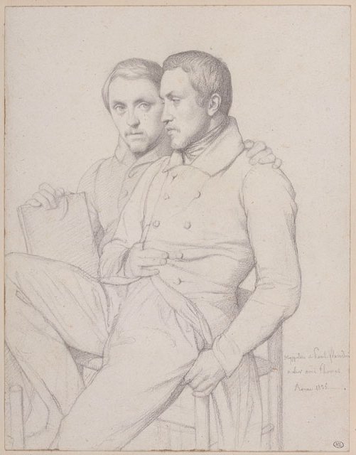 Dubbel Zelfportret van Hippolyte en Paul Flandrin door Jean Auguste Dominique Ingres