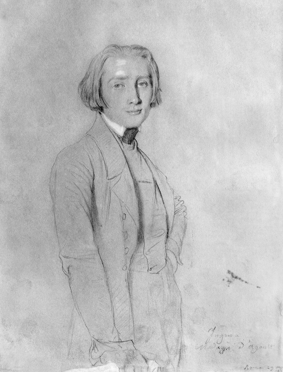 Franz Liszt, Rome, 29 mei 1839 door Jean Auguste Dominique Ingres