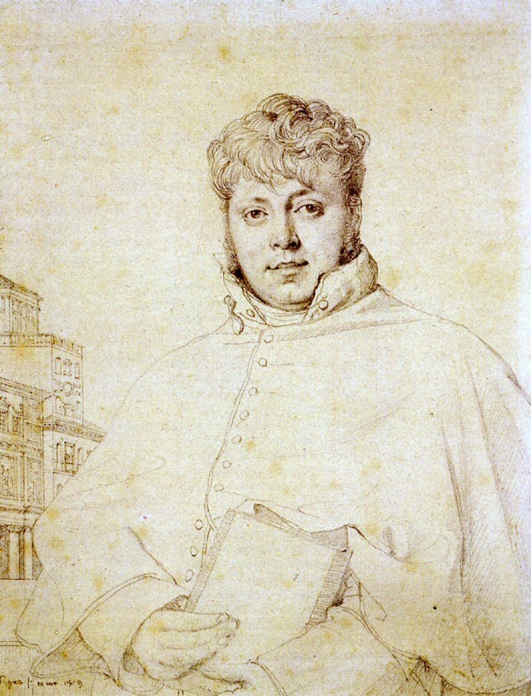 Franse Architect Auguste Guenepin door Jean Auguste Dominique Ingres