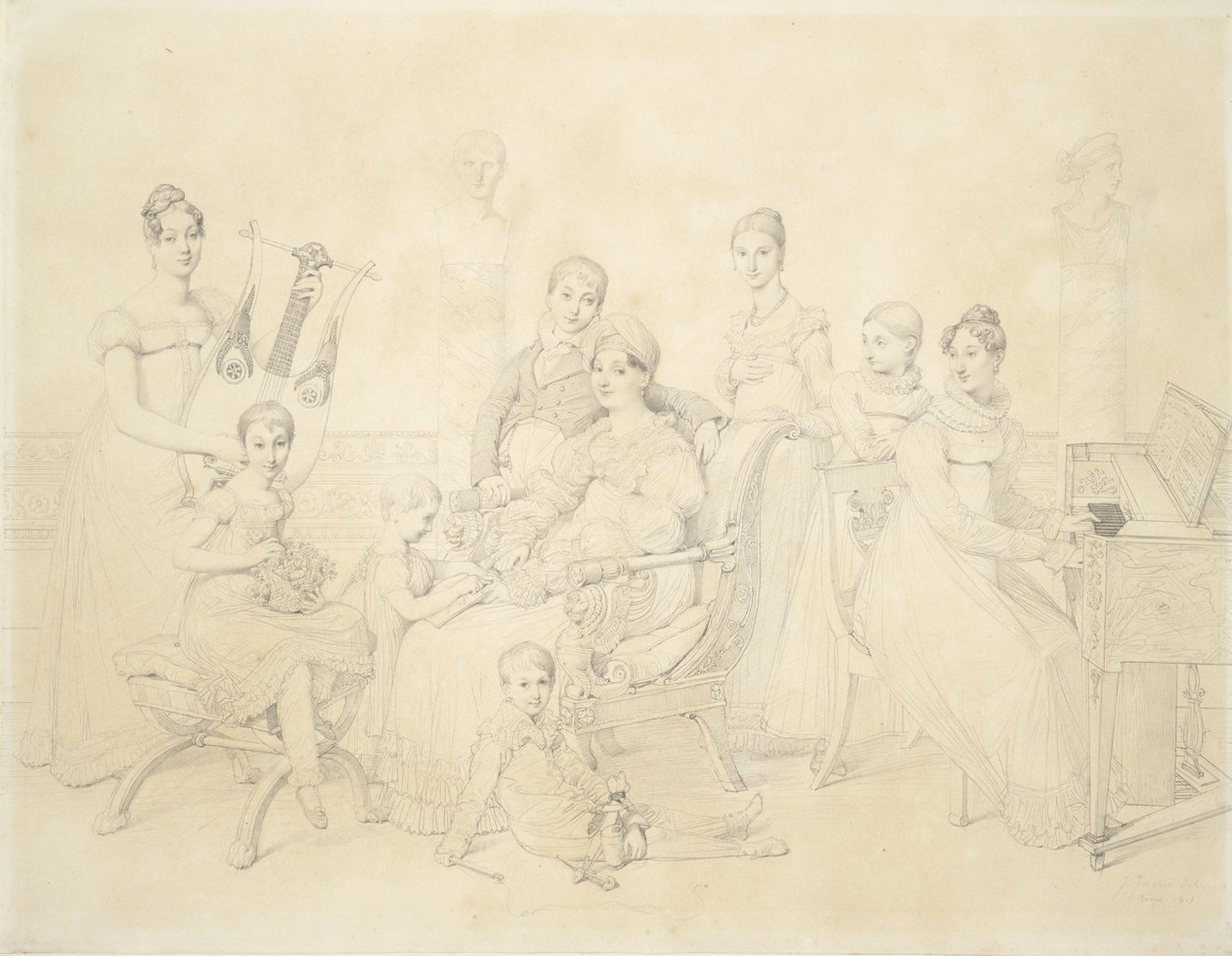 Portret van de familie van Lucien Bonaparte, 1815 door Jean Auguste Dominique Ingres