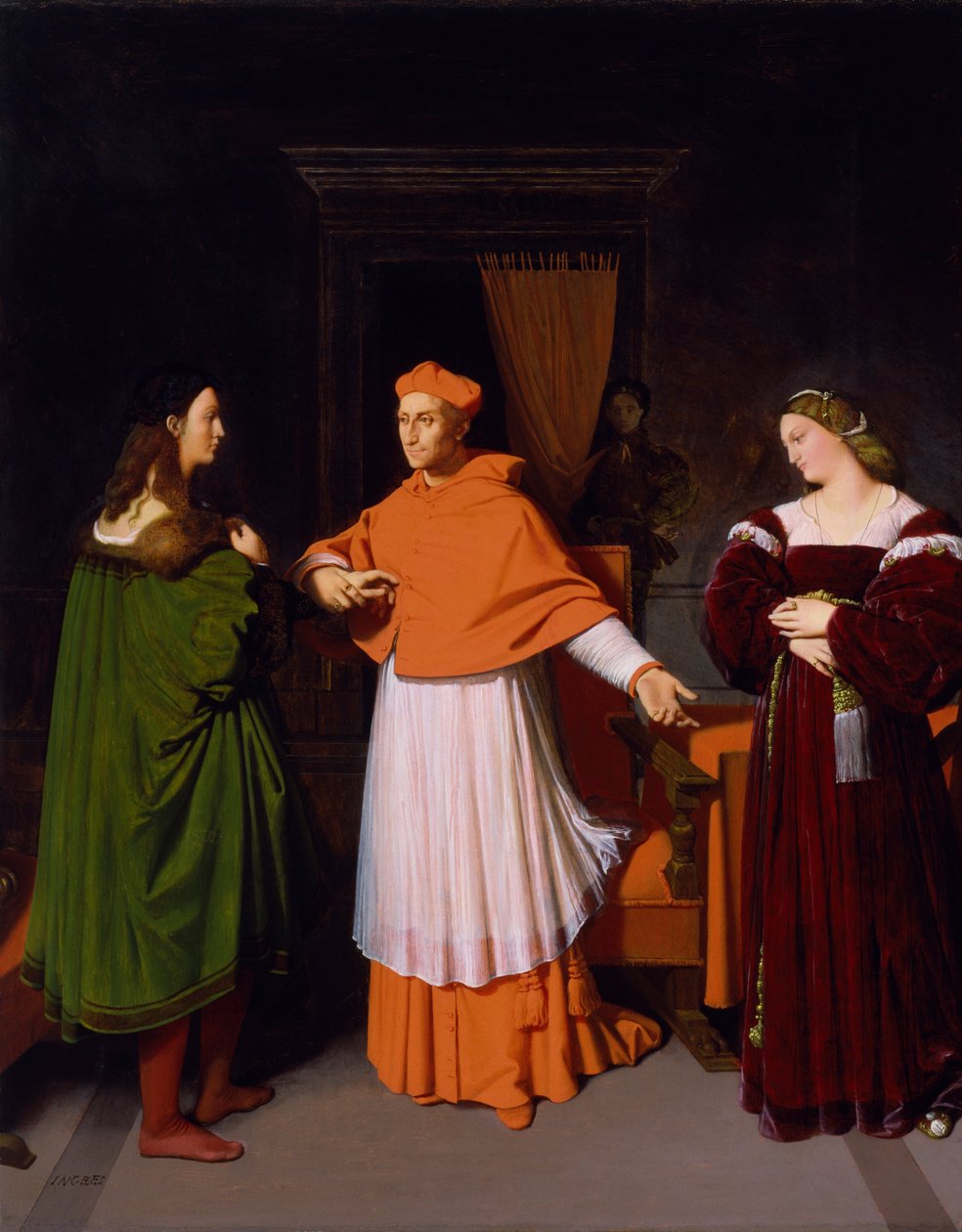 De Verloving van Raphael en de Nicht van Kardinaal Bibbiena door Jean Auguste Dominique Ingres
