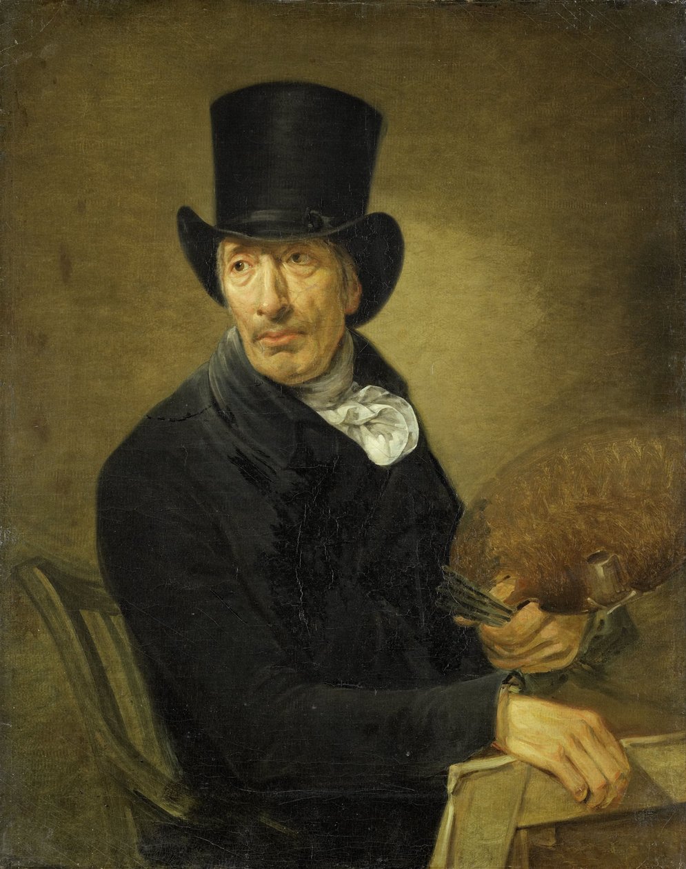Portret van de kunstschilder Pieter Barbiers door Jean Augustin Daiwaille