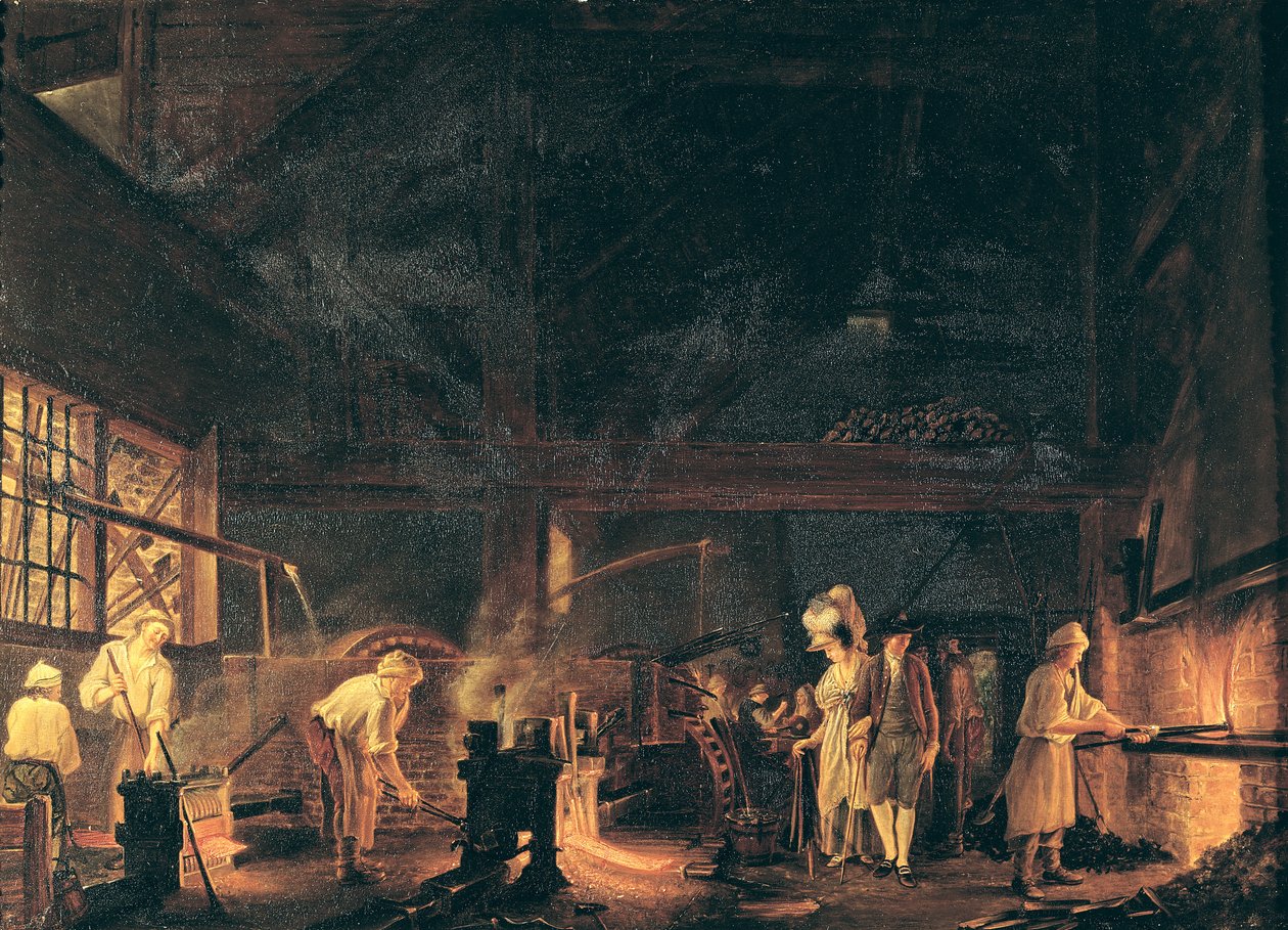 Interieur van een Smidse, 1771 door Jean Baptiste Bernard Coclers