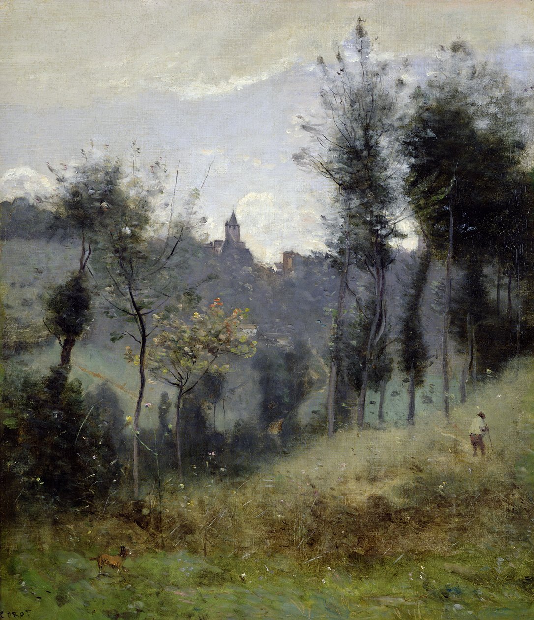 Canteleu bij Rouen door Jean-Baptiste-Camille Corot