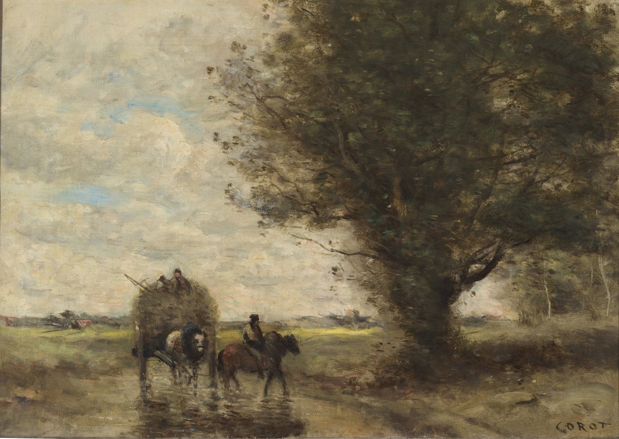 Hooiwagen door Jean-Baptiste-Camille Corot